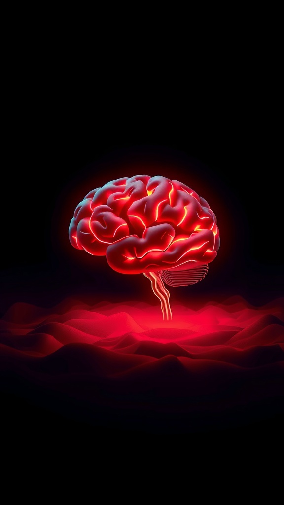 A glowing brain against a dark background, symbolizing cognitive function and sleep.