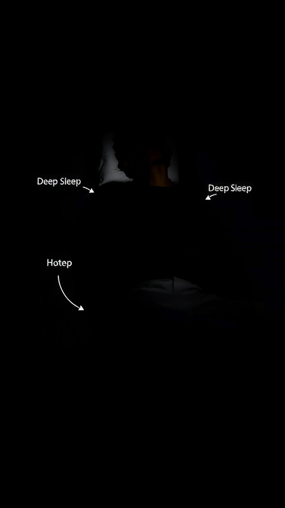 A person sleeping in total darkness, indicating deep sleep and a relaxed state.