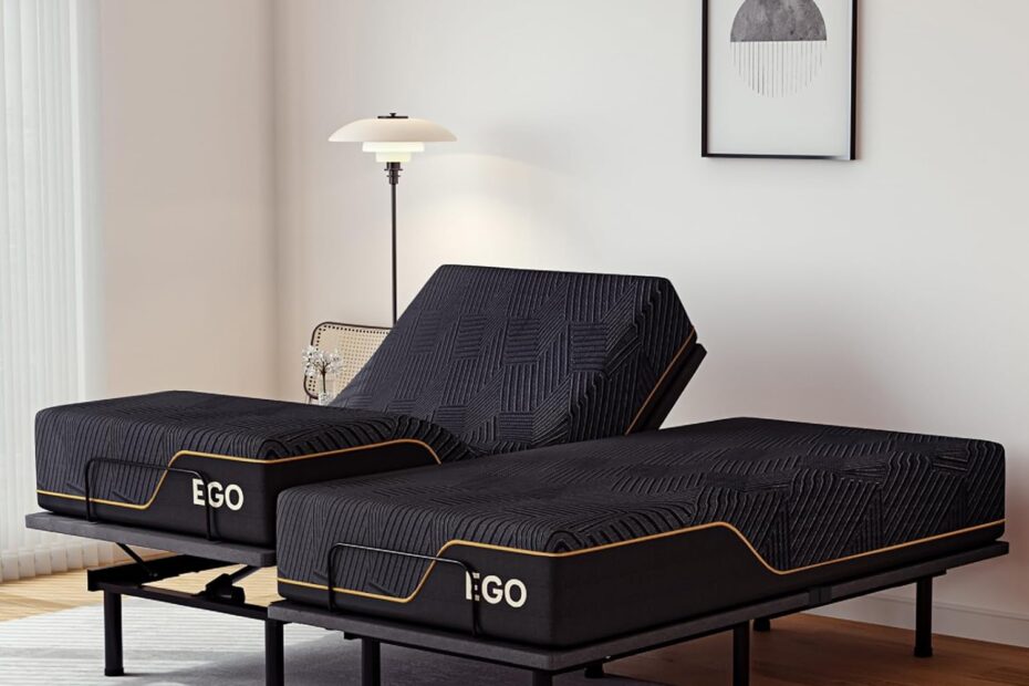 Experience Ultimate Comfort: EGOHOME Split King Adjustable Bed Frame & Copper Gel Memory Foam Mattress Review